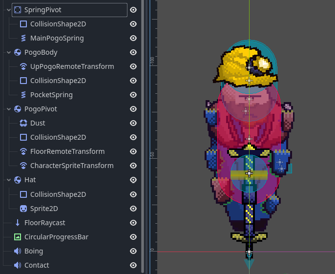 Pogo stick scene in Godot